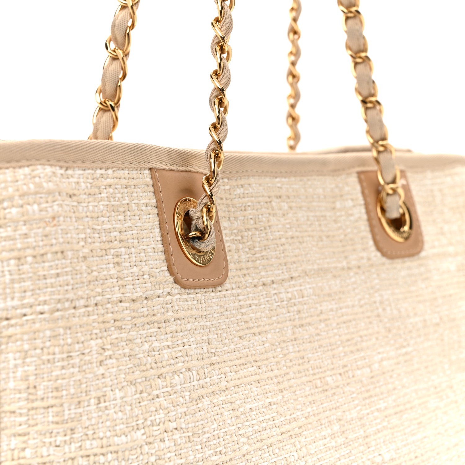 Chanel Lurex Boucle Small Deauville Tote Ivory 11 of 15