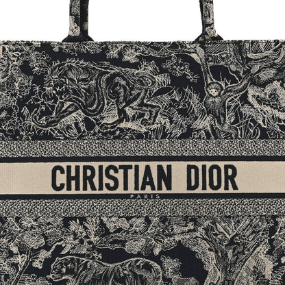 Christian Dior Canvas Embroidered Large Dioriviera Toile De Jouy Reverse Book Tote Blue 8 of 10