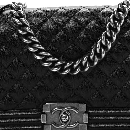 Chanel Caviar Quilted Medium Boy Flap Black 8 of 10