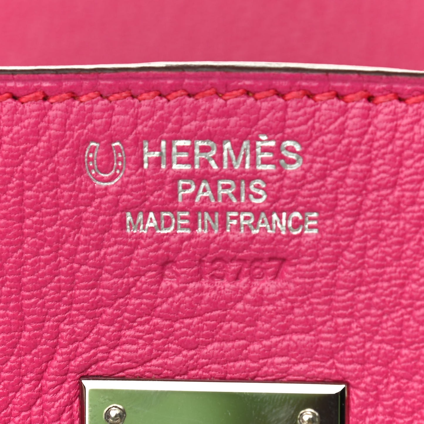 Chevre Mysore Horseshoe Birkin 35 Rose Shocking Orange