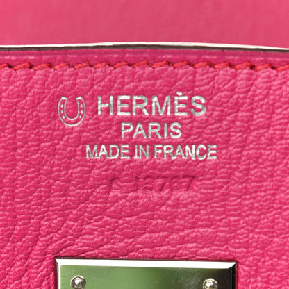 Hermes Chevre Mysore Horseshoe Birkin 35 Rose Shocking Orange 6 of 11