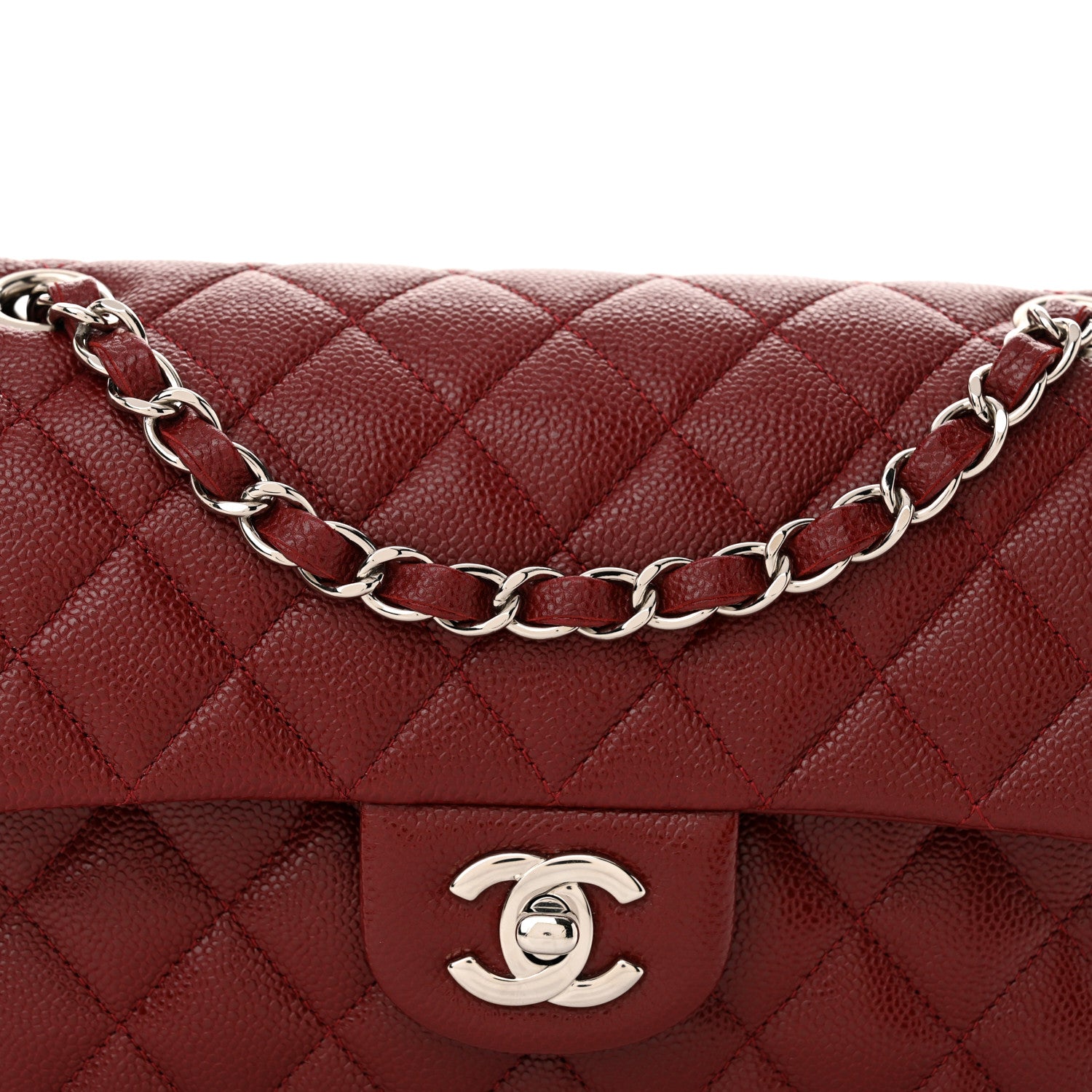 Chanel Caviar Quilted Small Double Flap Burgundy 8 of 11