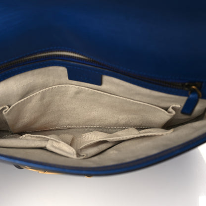 Gucci Smooth Calfskin Large Bright Bit Shoulder Bag Blue 4 of 11