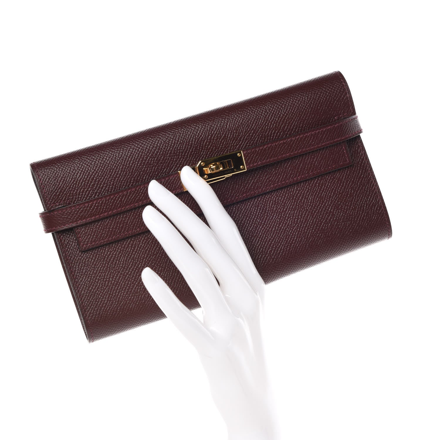 Hermes Epsom Kelly Longue Wallet Bordeaux 2 of 11