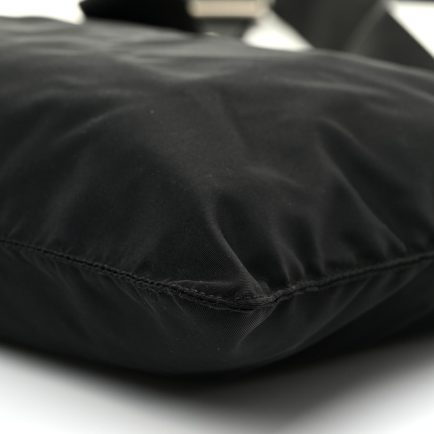 Nylon Saffiano Flat Messenger Bag Black