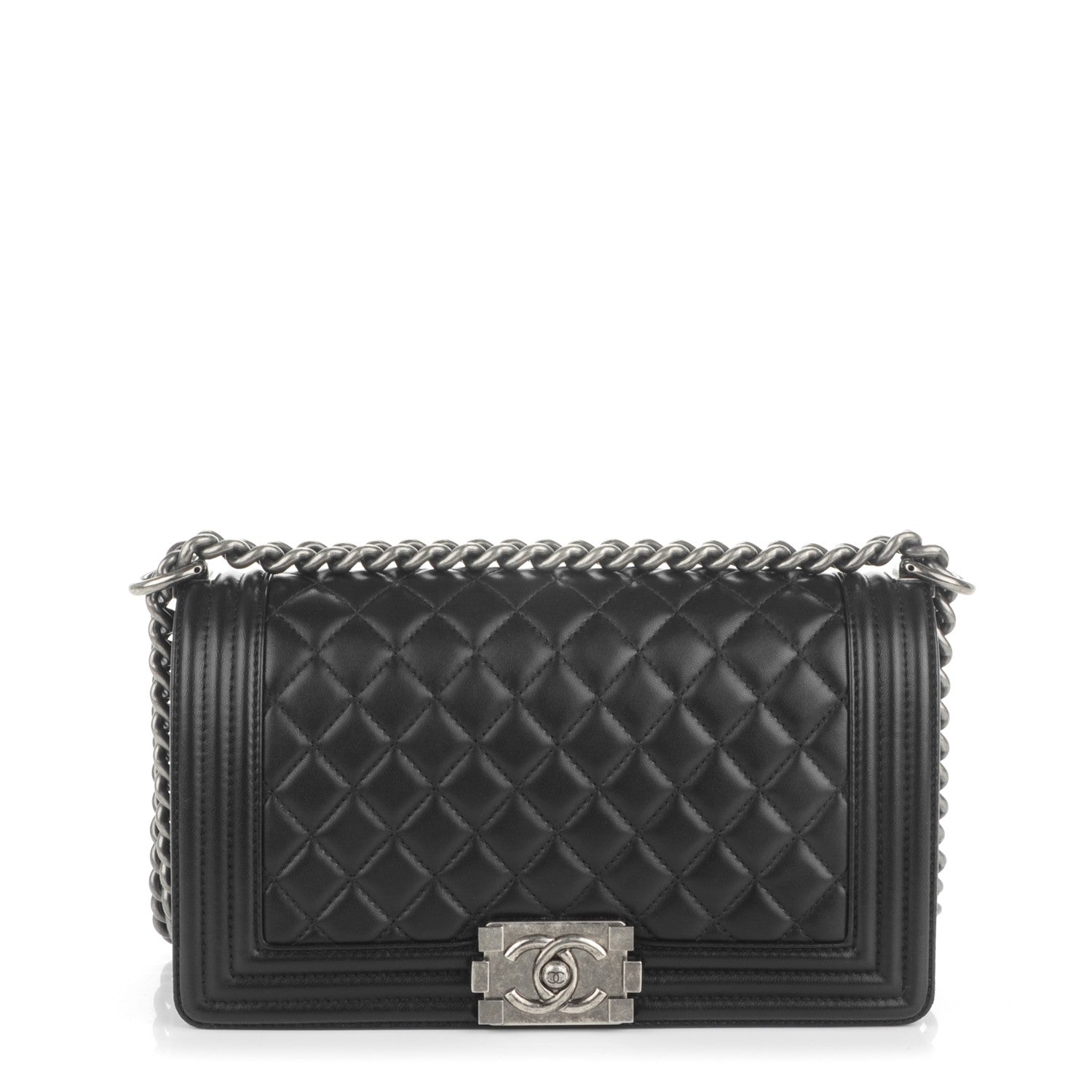 Chanel Lambskin Quilted Medium Boy Flap Black 1 of 11