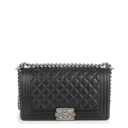Chanel Lambskin Quilted Medium Boy Flap Black 1 of 11