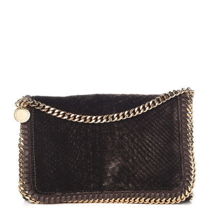 Stella McCartney Velvet Python Embossed Falabella Crossbody Bag Bronze 1 of 8