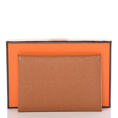 Hermes Epsom Calvi Card Case Gold 9 of 9