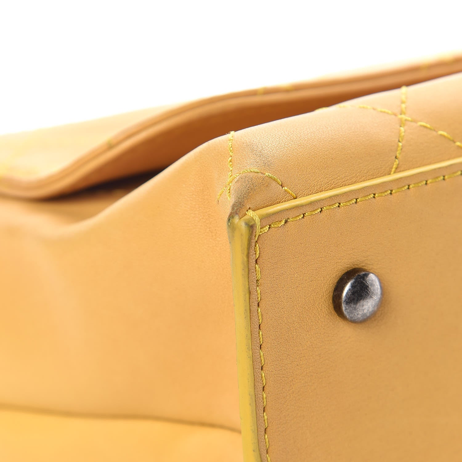 Chanel Calfskin Stitched Urban Luxury Top Handle Bag Yellow 10 of 20