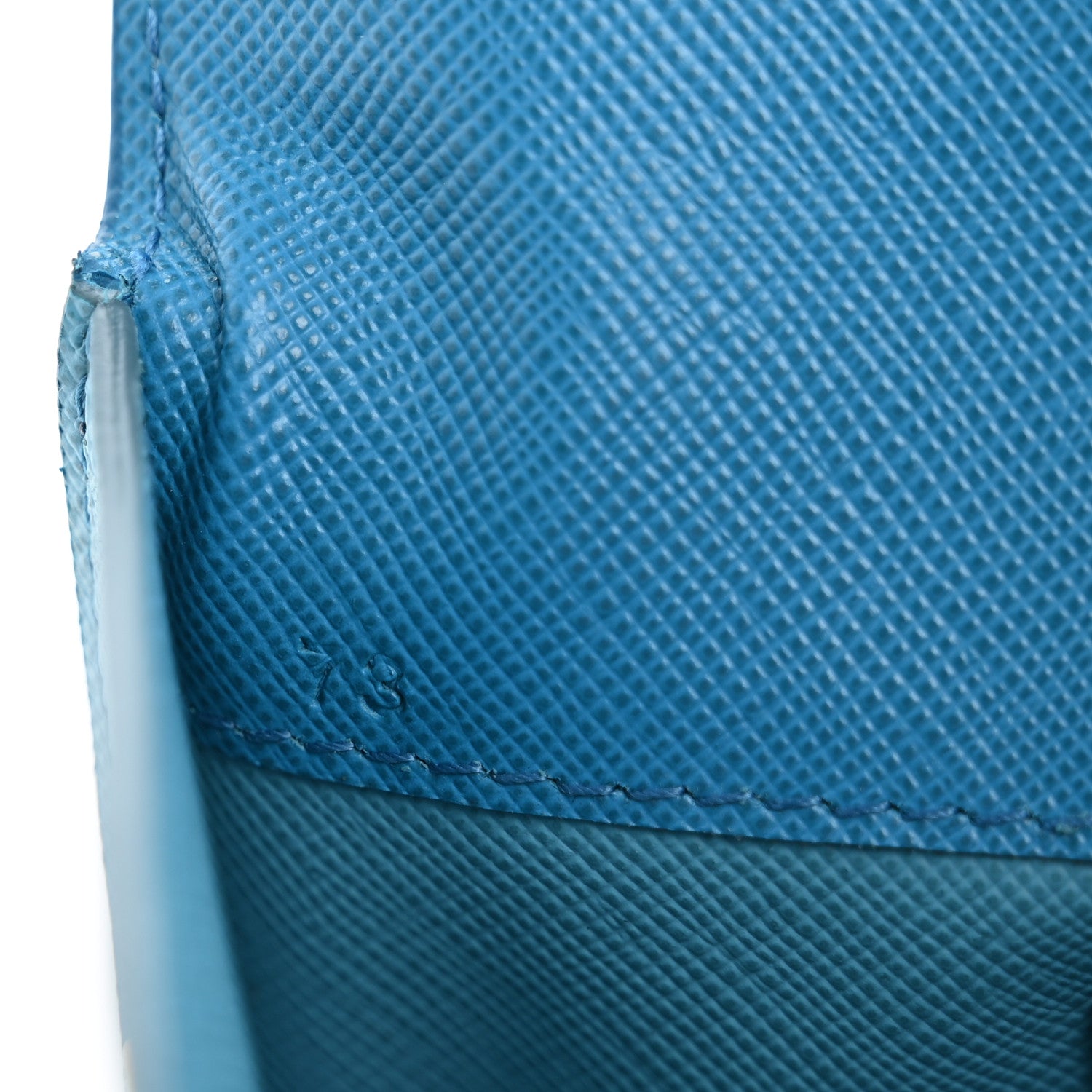 Prada Saffiano Wave Flat Flap Wallet Celeste Voyage 8 of 12