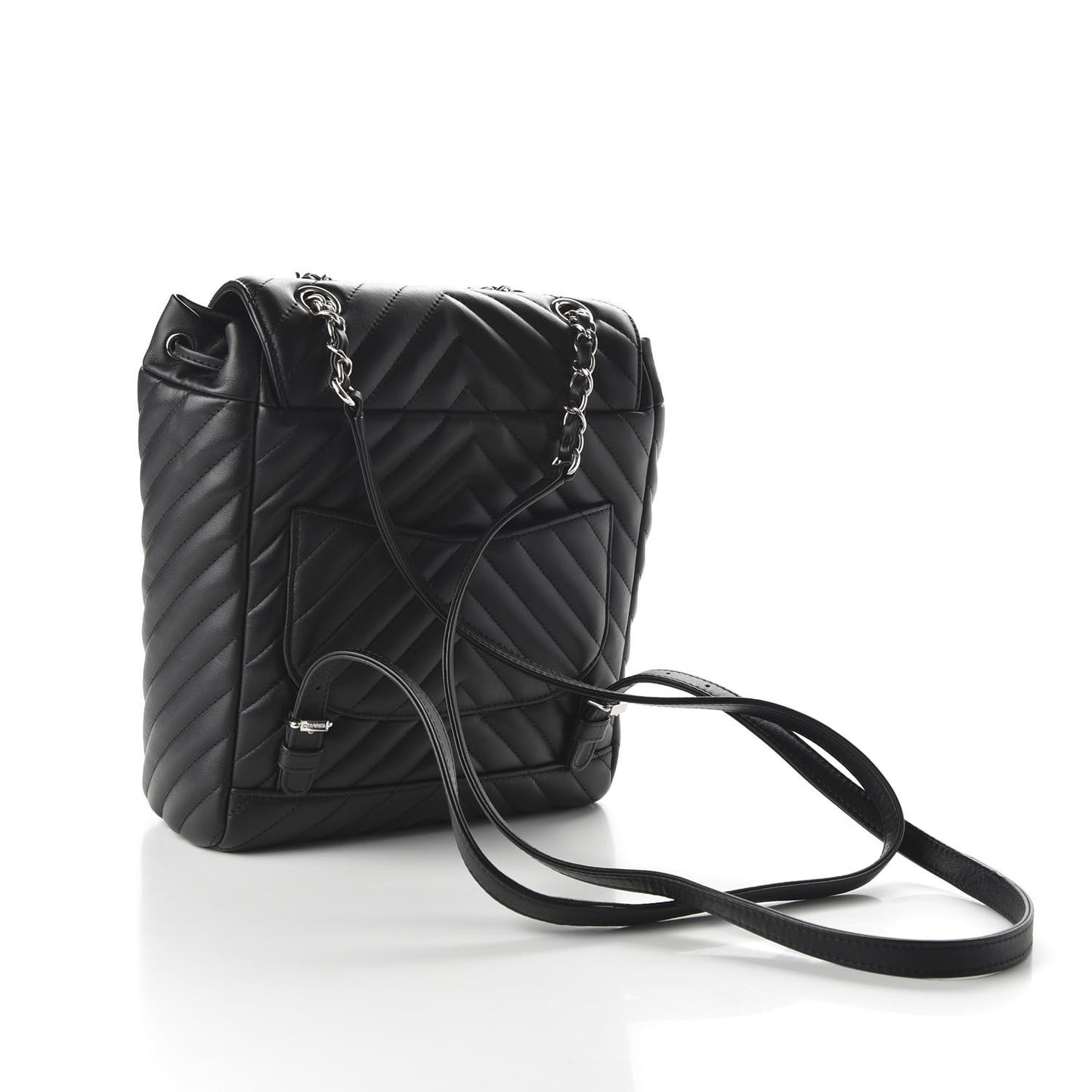 Calfskin Chevron Quilted Small Urban Spirit Backpack Black
