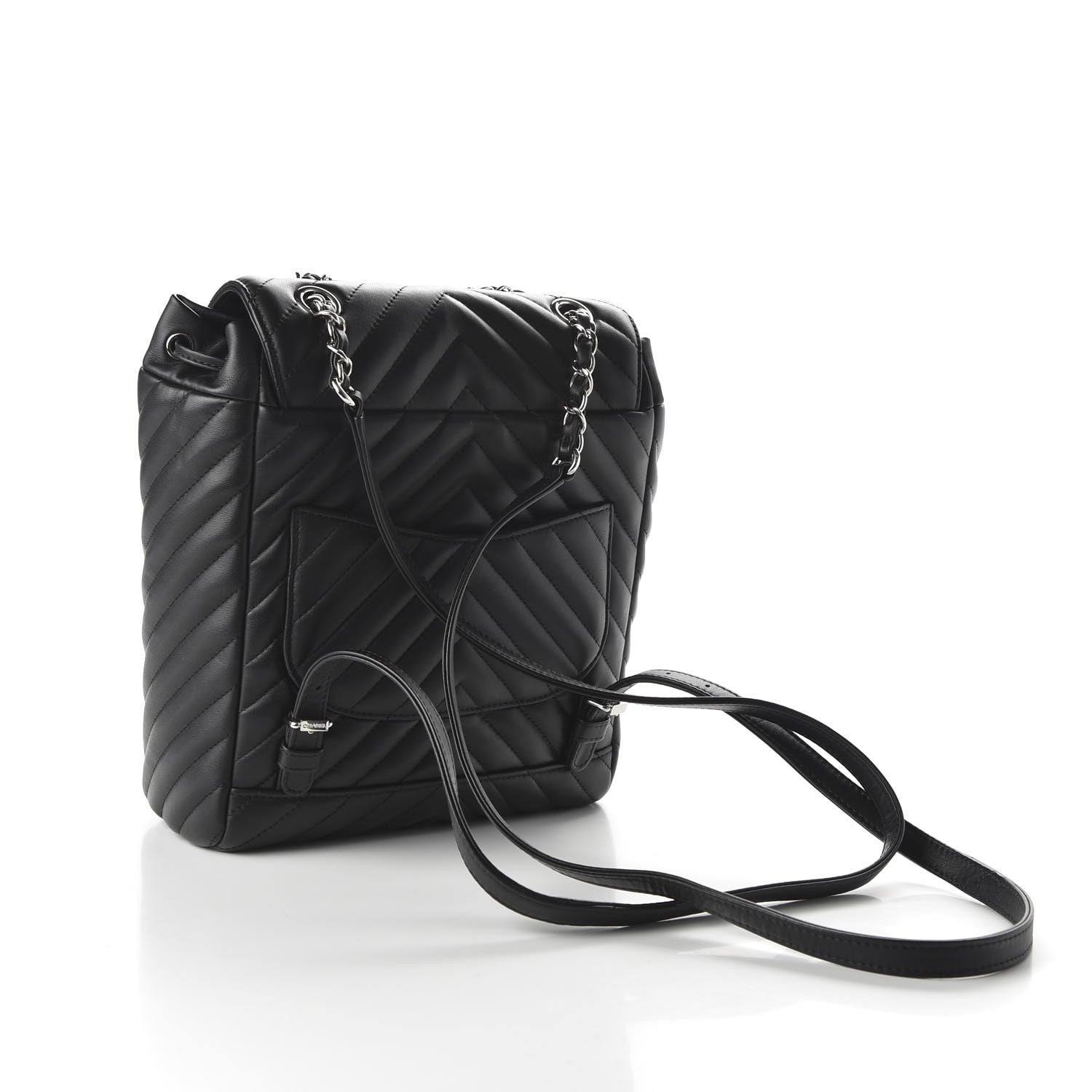 Chanel Calfskin Chevron Quilted Small Urban Spirit Backpack Black 2 of 10