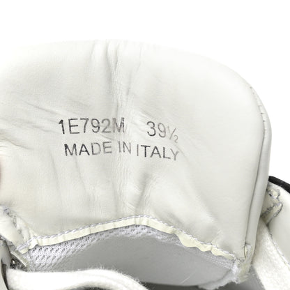 Prada Vitello Sport Spazzolato Rois Triangle Logo Womens Downtown Low Top 30mm Sneakers 39.5 White Black 10 of 10