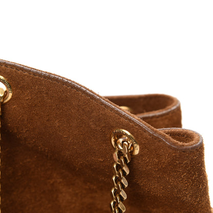 Saint Laurent Suede Calfskin Fringe Baby Emmanuelle Bucket Light Ochre 8 of 12