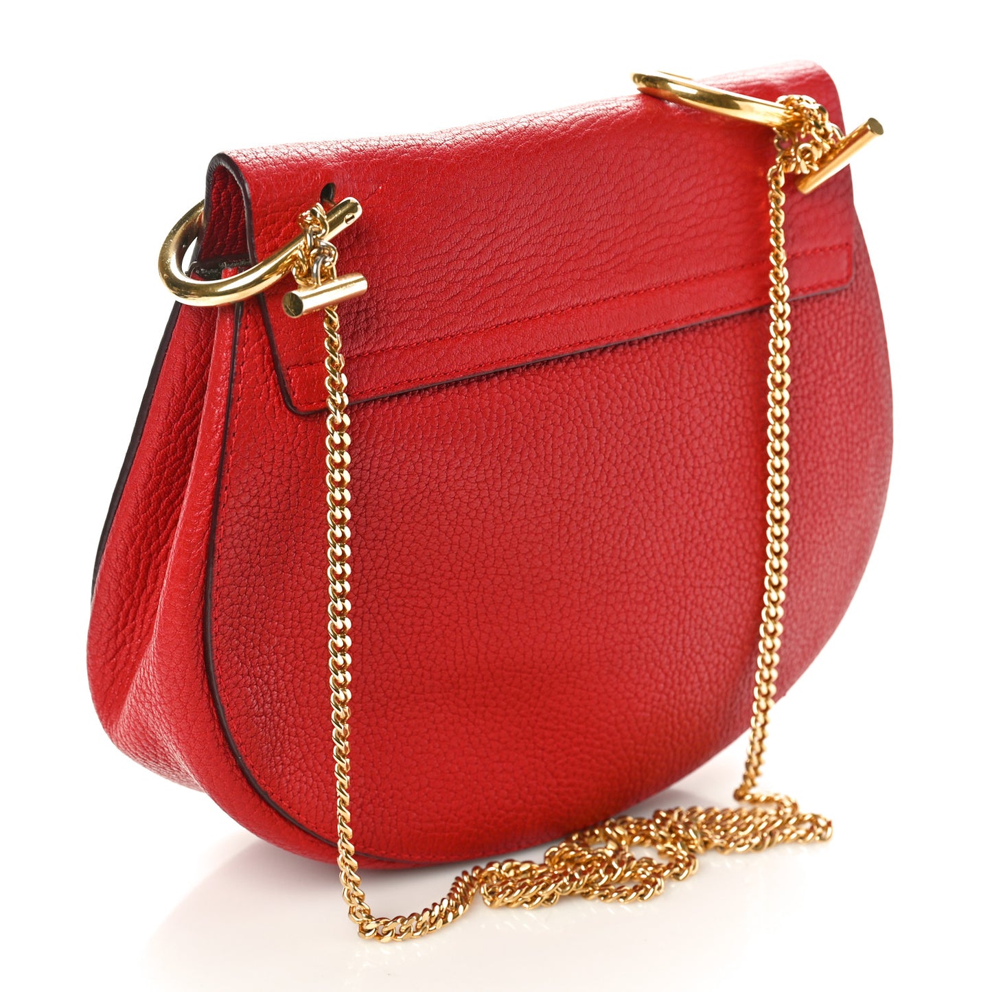 Grained Lambskin Drew Shoulder Bag Plaid Red