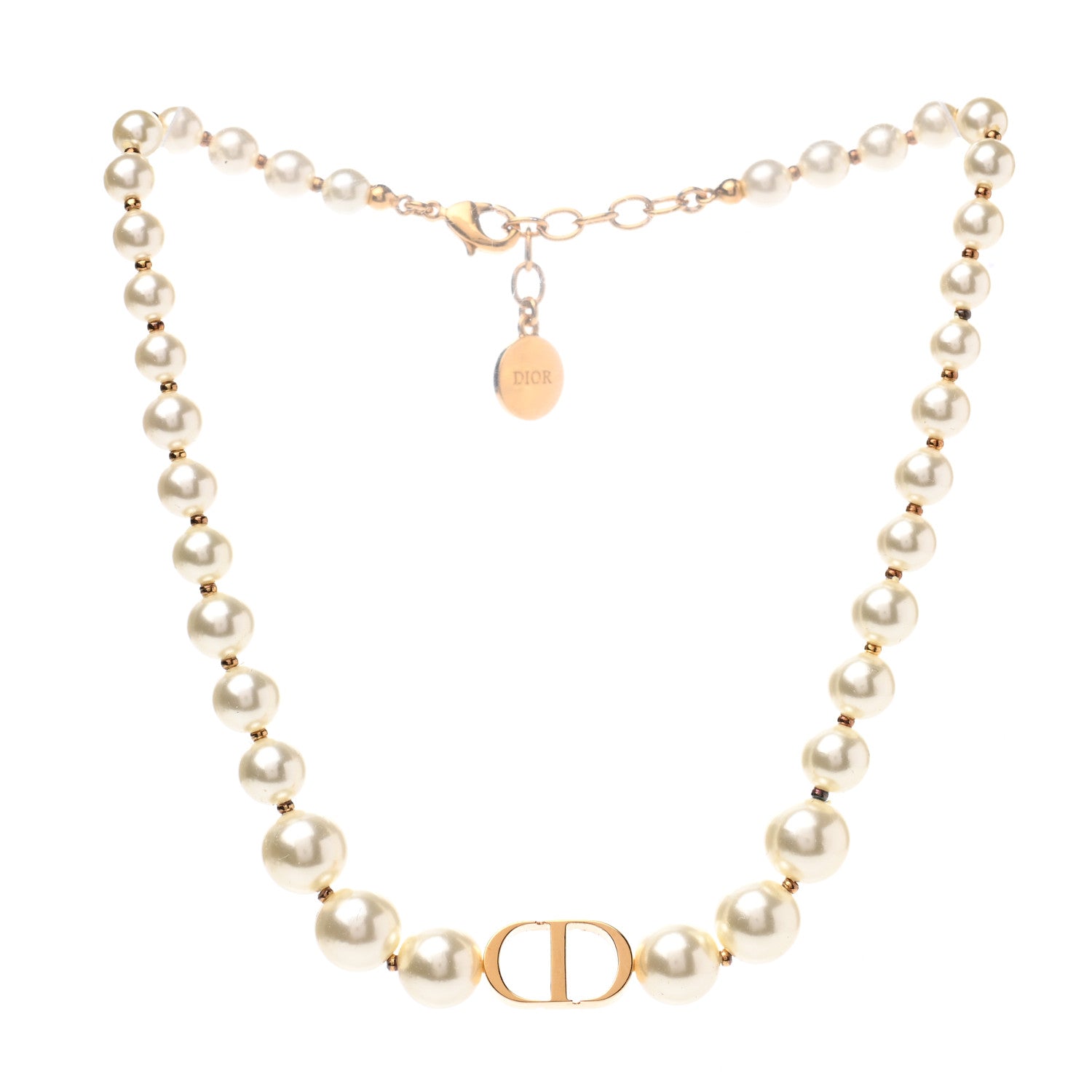 Christian Dior Pearl 30 Montaigne Choker Necklace Gold 3 of 6