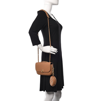 Chanel Calfskin Quilted Flap And Coin Purse Light Brown 2 of 12