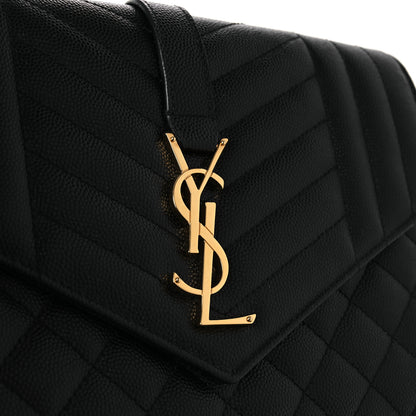 Saint Laurent Grain De Poudre Textured Mixed Matelasse Triquilt Monogram Clutch Black 11 of 12