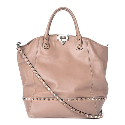 Valentino Garavani Calfskin Rockstud New Dome Bucket Tote Poudre 1 of 13