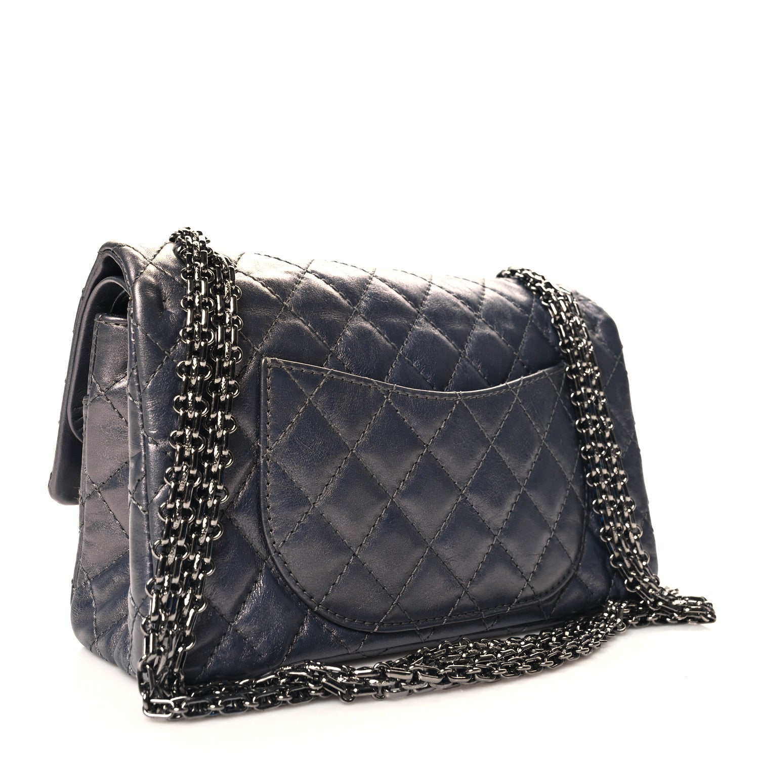 Chanel Metallic Aged Calfskin 2.55 Reissue 225 Flap Dark Silver 3 of 11