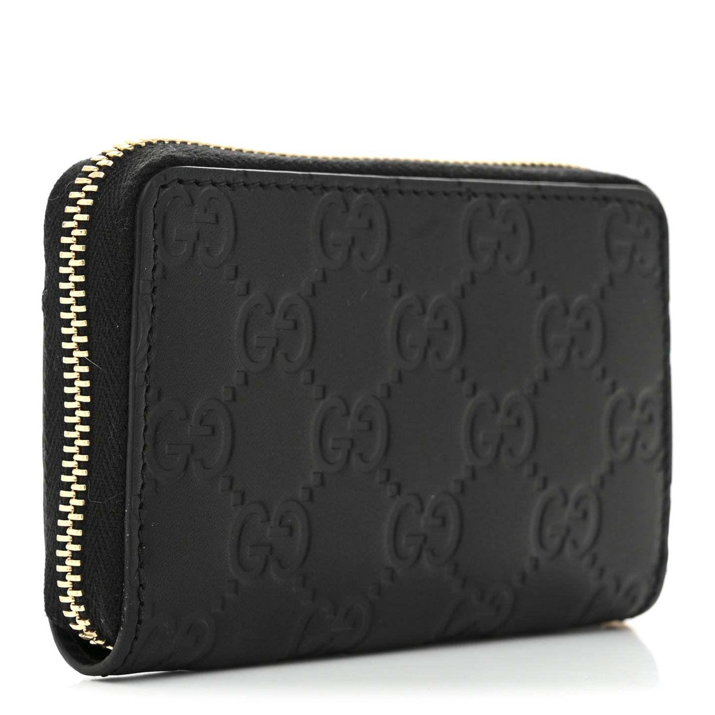 Guccissima Zip Around Card Case Black