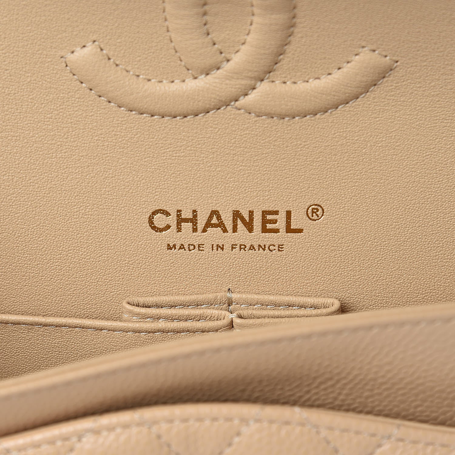 Chanel Caviar Quilted Medium Double Flap Beige Clair 9 of 12