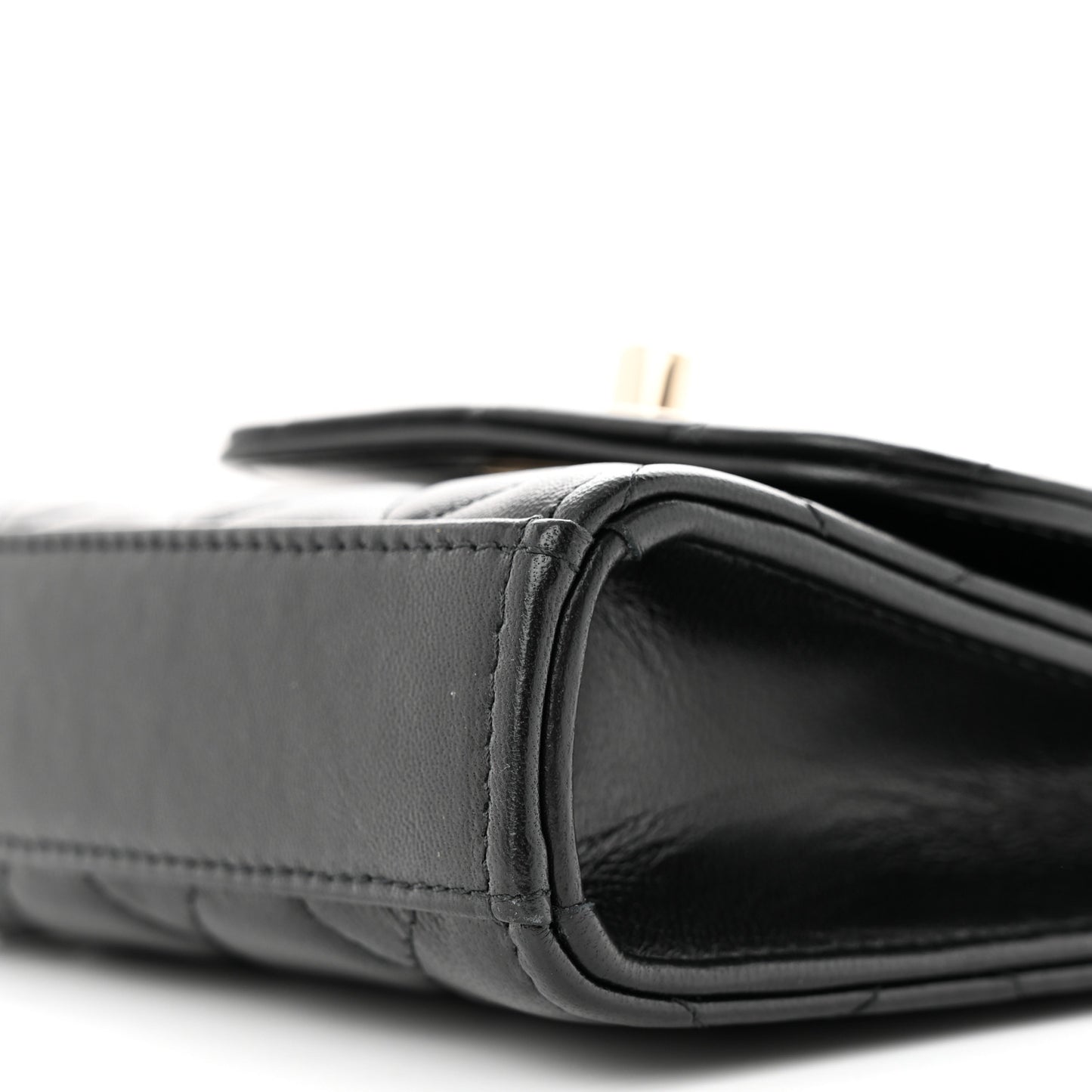 Lambskin Quilted Mini Trendy CC Chain Wallet Black