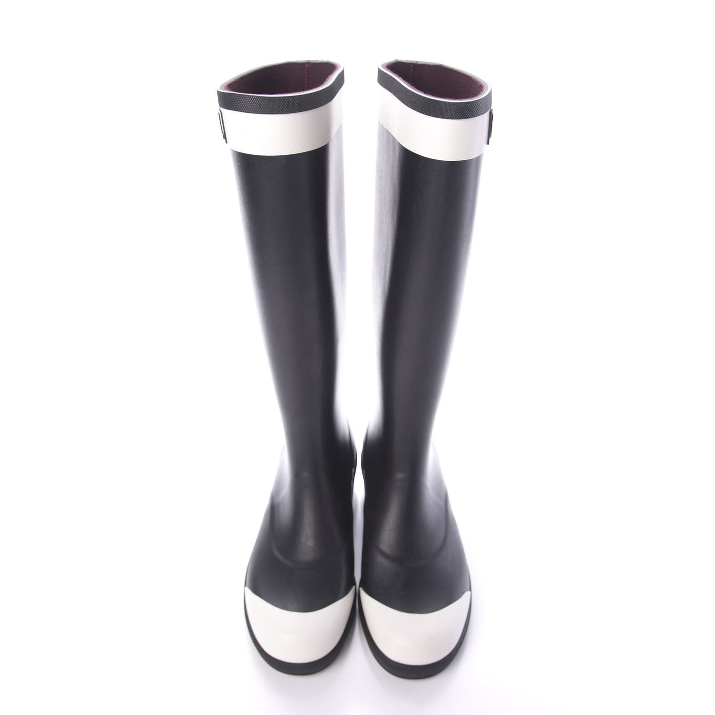 Rubber Logo Rain Boots 40 Black White