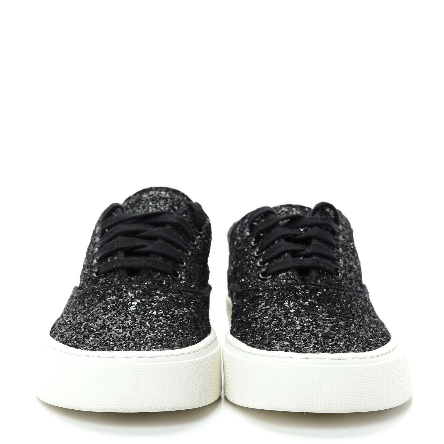 Saint Laurent Calfskin Crystal Glitter Venice Low Top Sneakers 38.5 Black 2 of 11