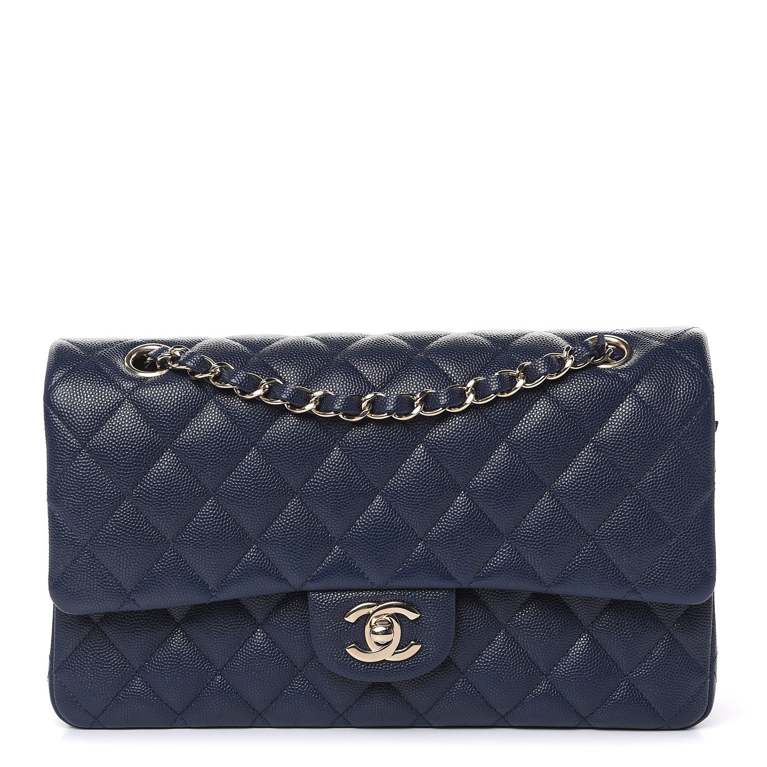 Chanel Caviar Quilted Medium Double Flap Navy 1 of 10
