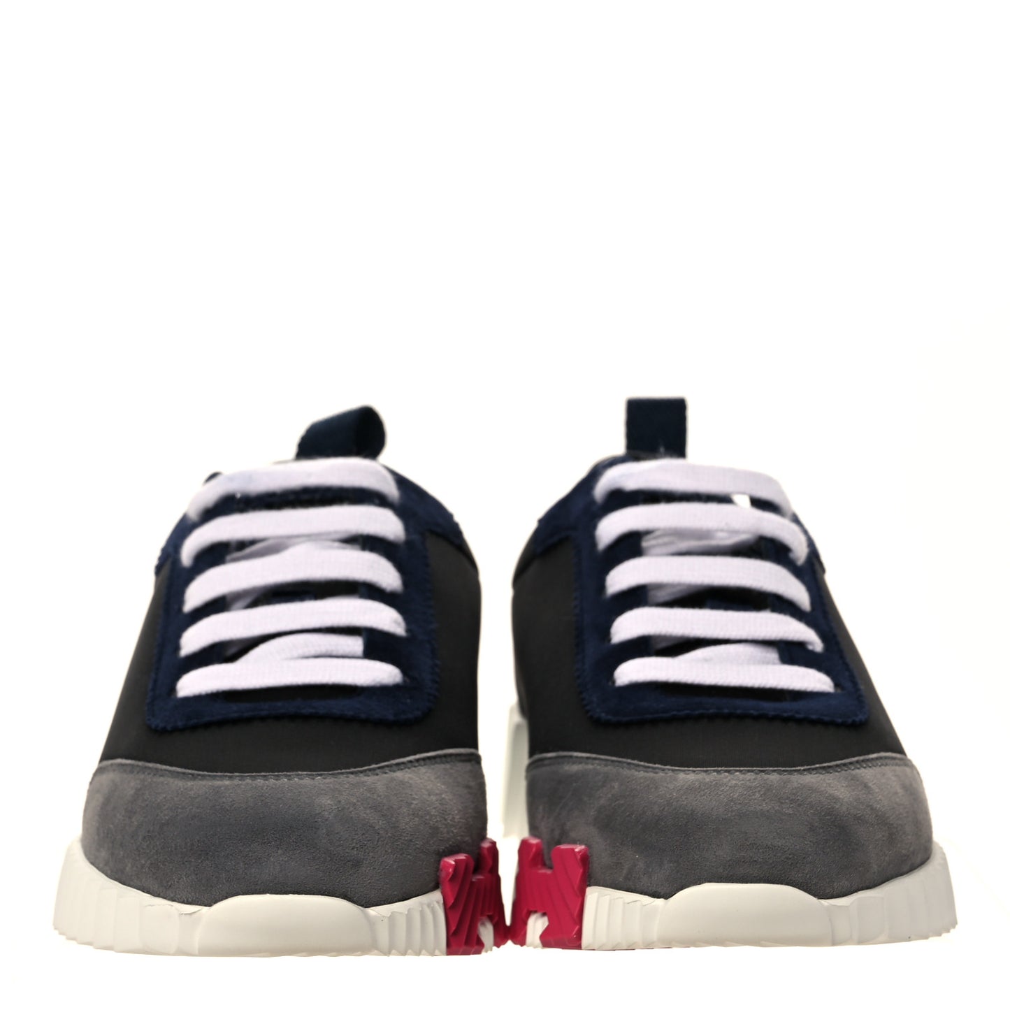 Technical Canvas Suede Goatskin Womens Bouncing Sneakers 35 Black Gris Osmium