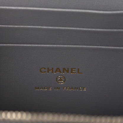 Chanel Lambskin Quilted Metal Small Top Handle Vanity Case With Chain Grey 6 of 10