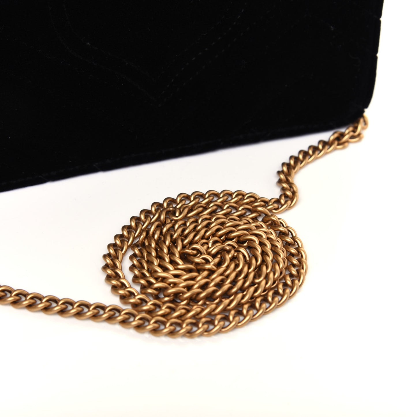 Velvet Matelasse GG Marmont Mini Bag Black