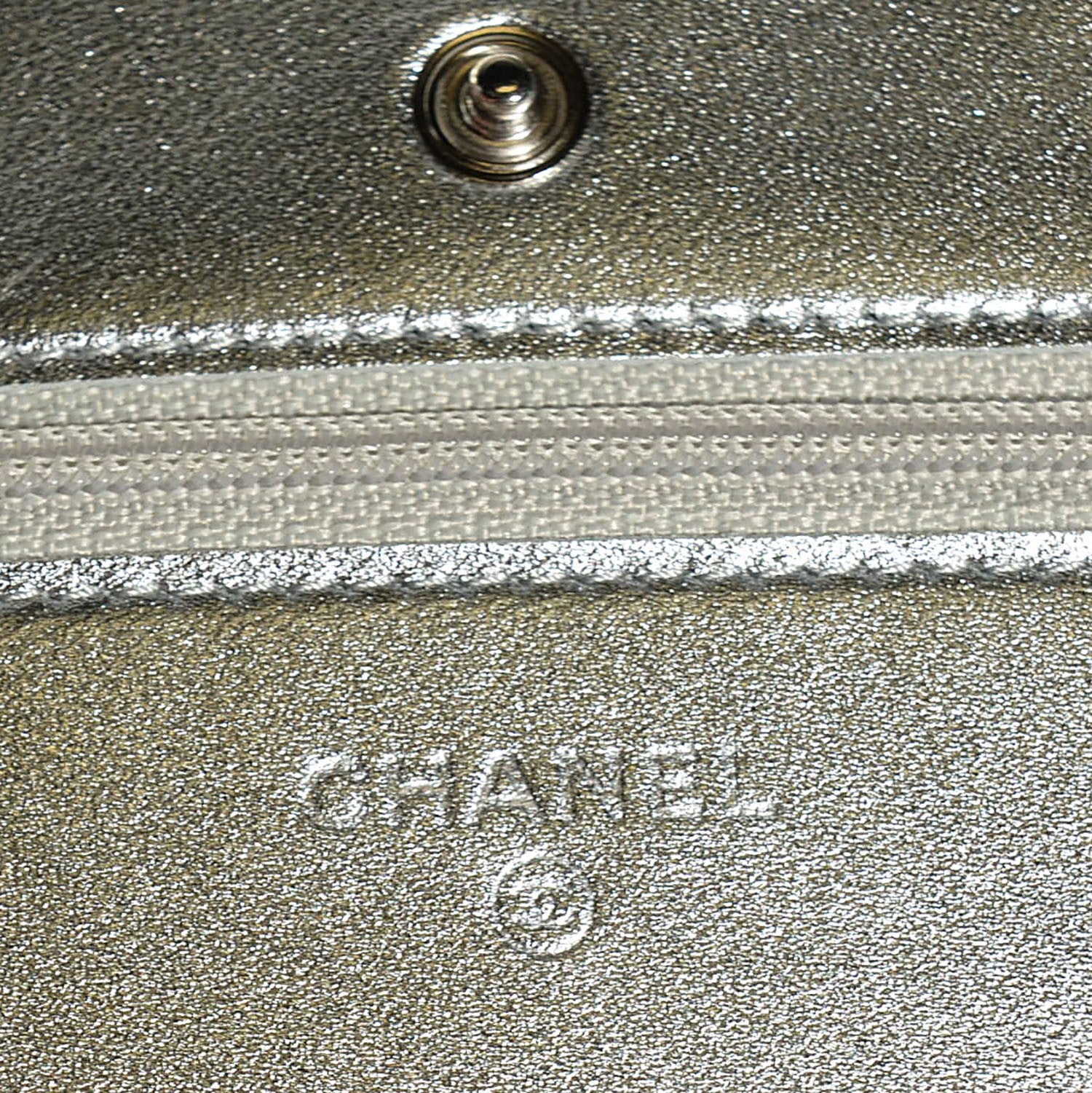 Chanel Lambskin Quilted Wallet On Chain WOC Silver 6 of 8
