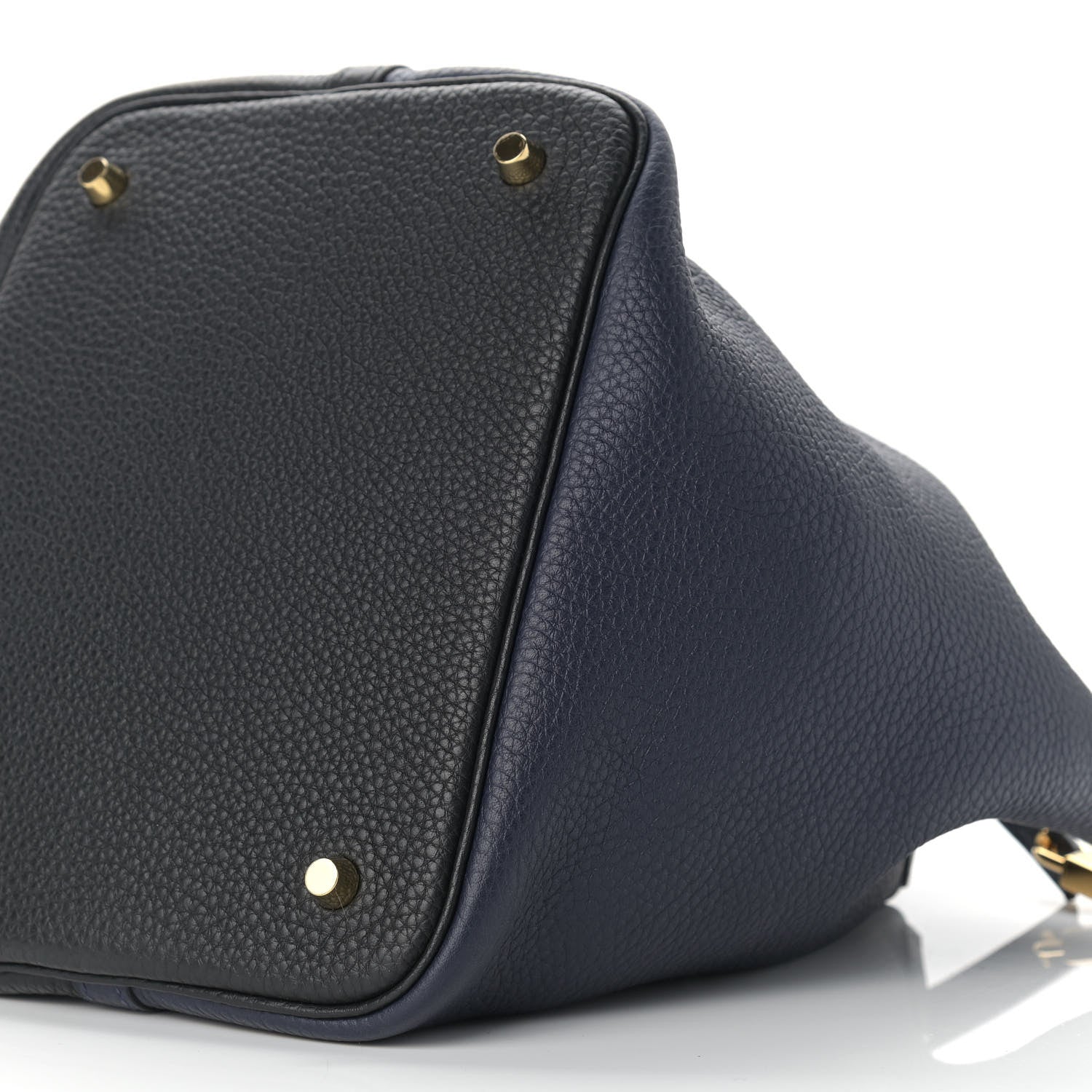 Hermes Taurillon Clemence Casaque Picotin Lock 22 MM Bleu Nuit Black Blue Frida 9 of 9