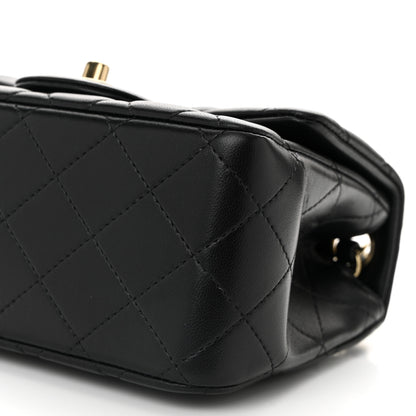 Chanel Lambskin Quilted Mini Square Flap Black 10 of 11