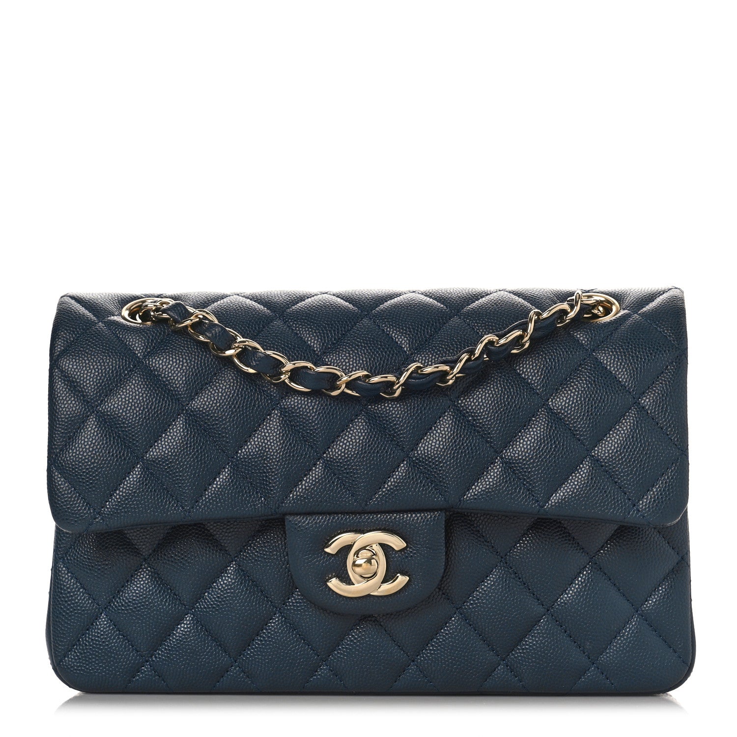 Chanel Caviar Quilted Small Double Flap Navy 1 of 9