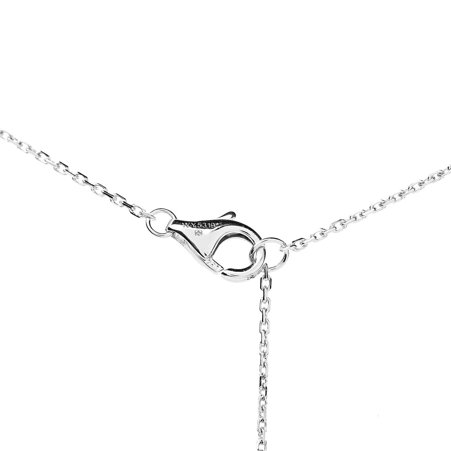 18K White Gold Diamond Symbols Cross Pendant Necklace