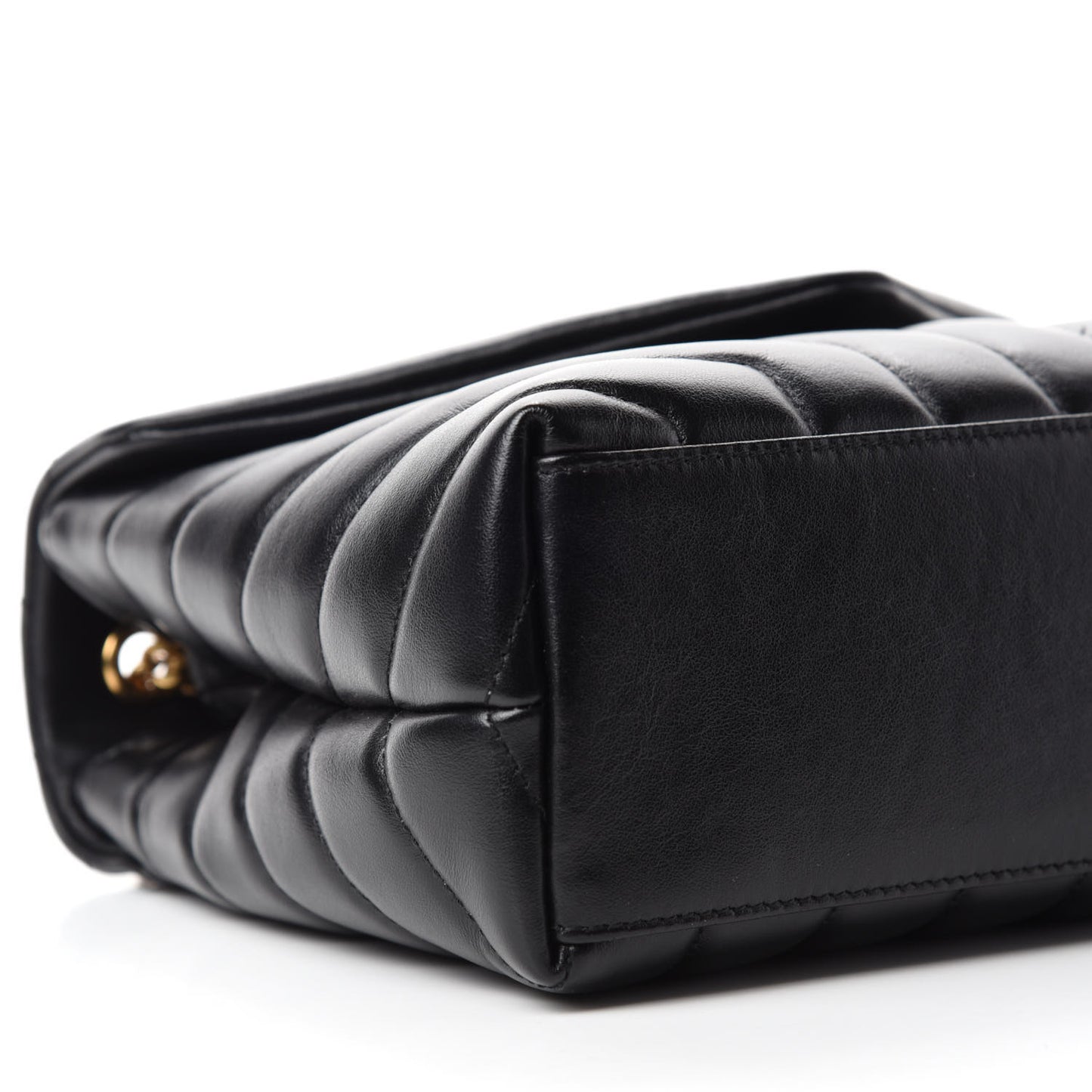 Calfskin Y Quilted Monogram Small Loulou Chain Satchel Black