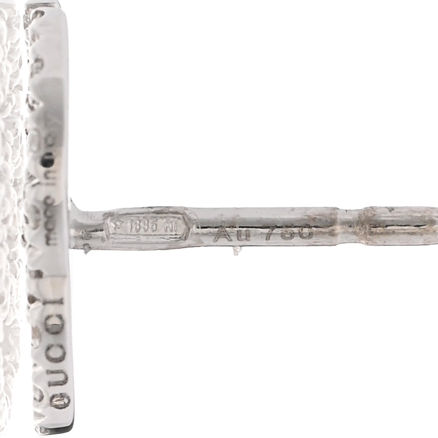 18K White Gold Diamond Mini Running G Earrings