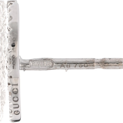 Gucci 18K White Gold Diamond Mini Running G Earrings 5 of 5