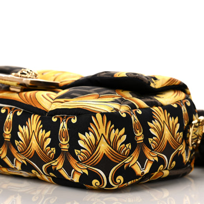 Fendi X VERSACE Silk Fendace FF Baroque Quilted Scarf Baguette Black Gold 8 of 8