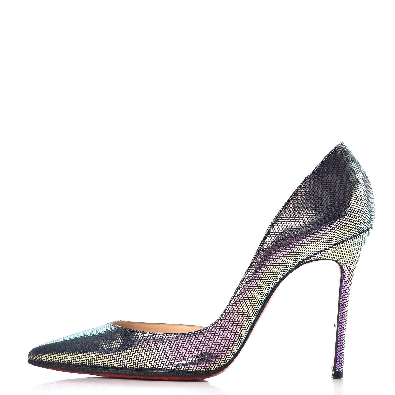 Christian Louboutin Tissu Scarabe Specchio Iriza 100 Pumps 36.5 Digital Silver 1 of 13