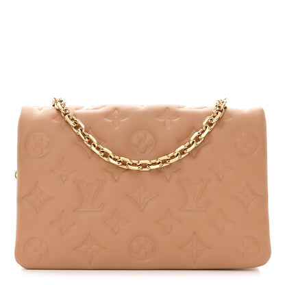 Louis Vuitton Lambskin Embossed Monogram Pochette Coussin Camel 1 of 9