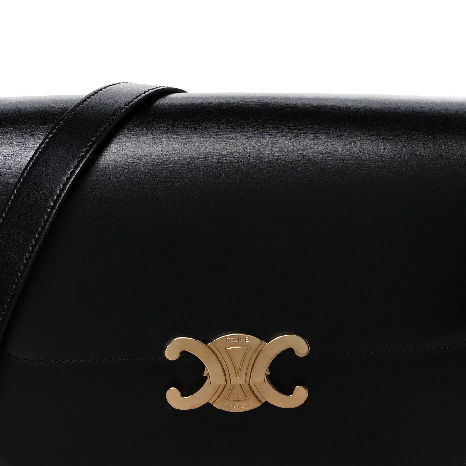 Celine Shiny Calfskin Medium Triomphe Black 9 of 11