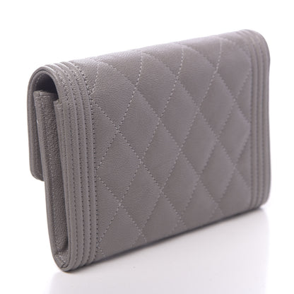 Chanel Caviar Quilted Medium Boy Flap Wallet Grey 3 of 9