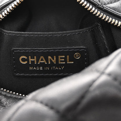 Chanel Lambskin Quilted Small Perfect Meeting Hobo Black 6 of 10
