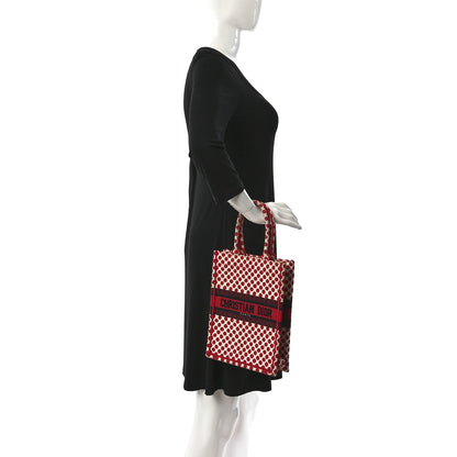 Christian Dior Canvas DiorAmour Dots Vertical Book Tote Red 2 of 10