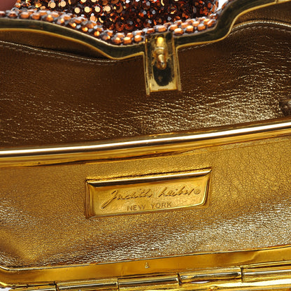 Judith Leiber Crystal Horse Minaudiere Clutch Bronze Gold 6 of 7